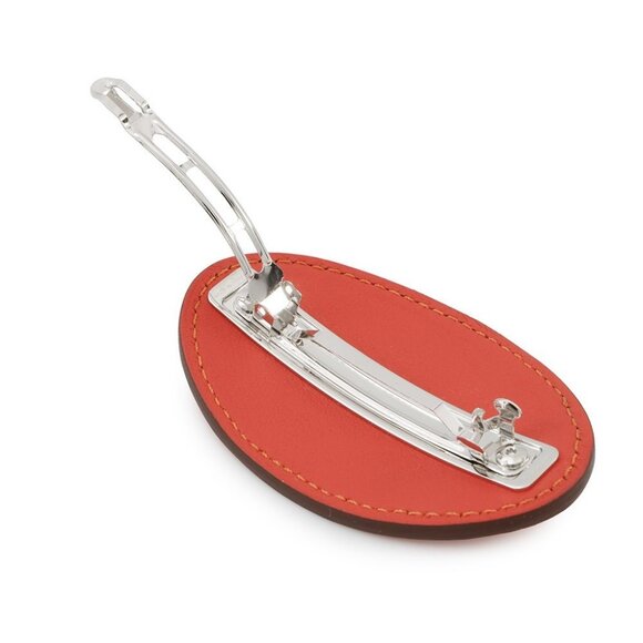 HERMES Barrette Evelyne Size PM Swift Leather Orange Field - Picture 8 of 8